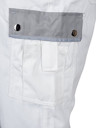 TMG® – Herren Latzhose für Maler/Lackierer – strapazierfähig – Weiß - 6
