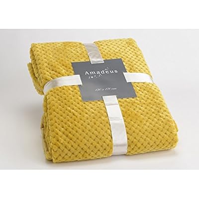 Amadeus Plaid damier moutarde 130x170 amadeus