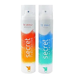 Secret Temptation Te Amo Aqua and Breeze Perfume Body Spray Combo for Women , Pack of 2 (120 ml each)