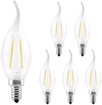 LED Light Candelabra Lamp Bulb, LED Candle Light Bulb,E14 Retrofit Classic Bulbs,20W Incandescent Replacement,LED SES Lights Bulbs Cool White 6000K, 180Lumens,6-Pack