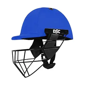 DSC Avenger PRO Premium Cricket Helmet for Men & Boys (Fixed Spring Steel Grill | Back Support Strap | Neck Guard |Lightweight| Size:Small (Royal Blue)