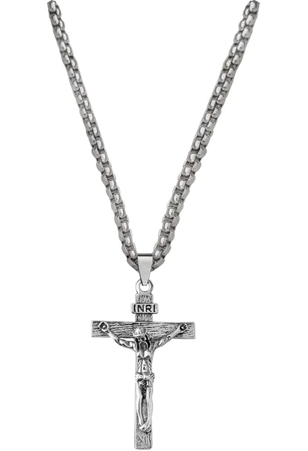 アクセサリー vintage silver925 Jesus cross necklace Jesus Cross Necklace Pendant Pure 925 Sterling Silver