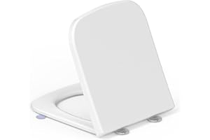 Abattant WC Forme carrée, YEAUPE PRO Cuvette Toilette avec Frein de Chute, Lunette WC Blanche, siège de toilette universel de forme carrée, testée jusqu'à 150kg,42,2 * 36,2 * 4,4CM