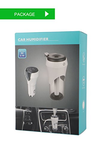 Auto Luftbefeuchter, CrazyFire 50ml Reise-Größe Luftreiniger, Ultraschall-Aromatherapie ätherisches Öl Diffusor Auto Lufterfrischer mit Dual USB Port - 7