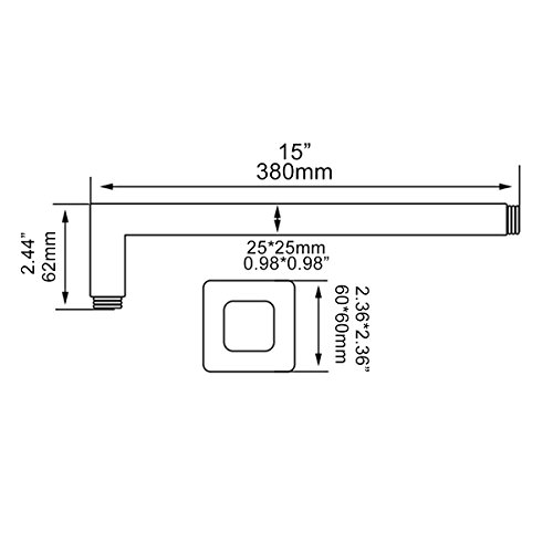 Ciencia G1 / 2 SUS304 Edelstahl Chrom Wandmontierter Duscharm HPF001 - 4