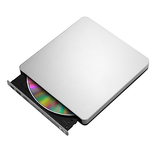 Grabadora Reproductor USB 3.0 Externa de CD DVD, Unidad Lector Port&aacute;til con Cable USB 3.0 ,(24X CD, 8X DVD, 16X CD-RW, 8X DVD+/-R) Correcci&oacute;n de errores y Reducci&oacute;n de ruido para Apple Macbook, Macbook Pro, Macbook Air u Otro Ordenador Port&aacute;til .