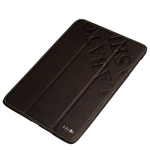 Labato® *Premium* Schutzhülle für Apple iPad Air Tasche Hülle Case iPad Air 1 Smart Cover iPad Air Tasche Hülle Case Schale Etui iPad Air Tasche Unterstützt Sleep / Wake Funktion Hülle in dunkelbraun Lbt-ID6-02N24