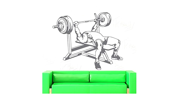 Asfga Bankdrucken Langhantel Muskel Fitness Club Aufkleber Gym Aufkleber Dekoration Poster Vinyl Decoracion Wandtattoo Dekoration Wandbild Car Star Sportaufkleber 47x58cm Amazon De Kuche Haushalt