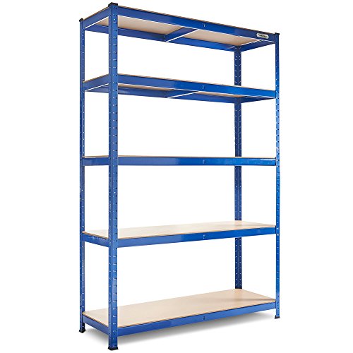 VonHaus Extra Wide Heavy Duty Schwerlastregal Stahl & MDF Tier 5 Regale Regal oder Workbench – Massiver 1325Kg Kapazität - 7