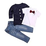 For 2-7 Years Old Boys,Clode® 1Set Kids Baby Boys Long Sleeve T-Shirt Tops+Coat+Pants Clothes Outfits