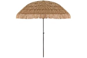 newgarden - Parasol en tissu et franges pour extérieur, plage, jardin, Ø 220 cm, pliable, structure en acier inoxydable, hauteur réglable pour la terrasse et le balcon, grand