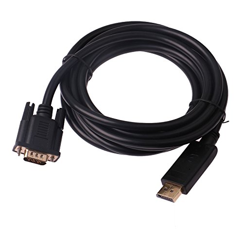 Silk Road vergoldet DisplayPort auf VGA Kabel 6 Füße Stecker auf Stecker in Schwarz