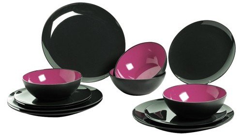 Preisvergleich Produktbild Gimex Melaminset brombeer, 12 TLG.