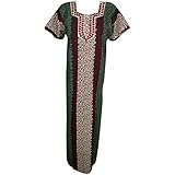 Indiatrendzs Women Cotton Nighty Maroon Nightwear Embroidery On Neckline Nightgown (Chest 44)