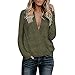 Produktbild Btruely Pullover Damen V-Ausschnitt Winter Herbst Loose Fit Sweatshirt Gestrickte Langarmshirt Plüsch Jumper Langarm Hausbekleidung