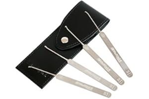Multipick Extraktor 4 Stück Haken Schlüsseldienst Werkzeug Set Profi 0.6 mm im Lederetui - abgebrochene Schlüssel und andere Fremdkörper selbst aus sehr engem Schloss entfernen