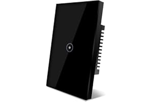 UseeLink Interruttore della luce Intelligente WiFi, Controllo Vocale Funziona con Alexa e Google Home, Timer e Condivisione Dispositivo, È necessario il filo di neutro, nero 1 way