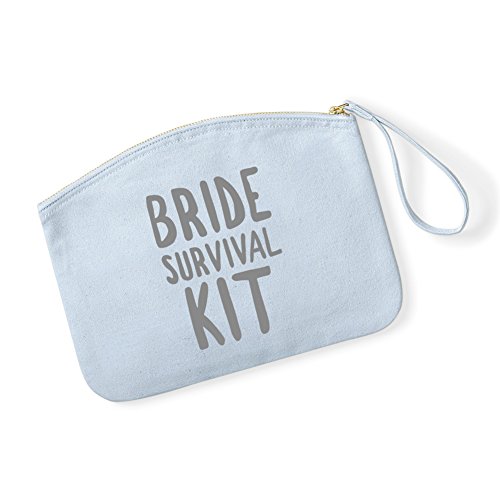 Bride Survival Kit Funny Bride Wristlet Bag Make Up Bag Wedding Cosmetic Storage (Large)