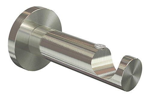 Flairdeco 11022011-0039 Auflageträger für Gardinenstange 20 mm Durchmesser, Edelstahl-Optik aus Metall, 1-läufig Wandabstand circa 7,5 cm