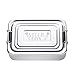Produktbild Brotdose eckig aus Aluminium (silber) mit Gravur – Veggie Box – Standard – Lunchbox als originelles Geburtstagsgeschenk – Geschenk-Idee für Vegetarier