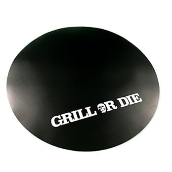 Grill Or Die Grillunterlage Kugelgrill Fr Weber 57cm Schwarz Matt Mit Aufdruck In Premium Qualitt