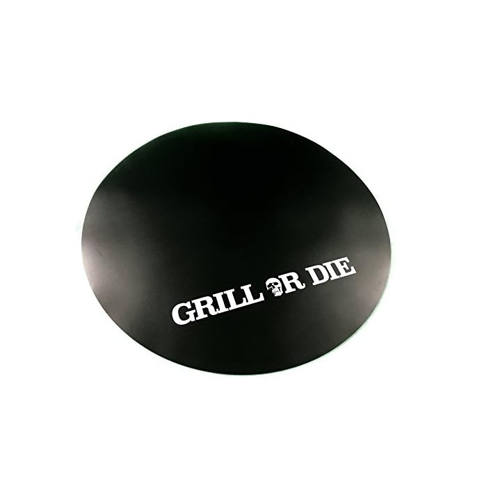 Grill Or Die Grillunterlage Kugelgrill Fr Weber 57cm Schwarz Matt Mit Aufdruck In Premium Qualitt