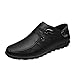 Produktbild Pik & Clubs Herren-Slipper aus Echtem Leder, modisches Casual, einzigartige personalisierte Loafer, trendy, mit 2 Ösen und Senkel, Flache Schuhe, Schwarz - schwarz - Größe: 39.5