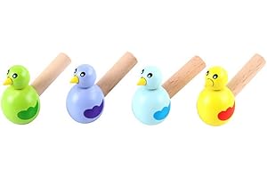 NUOBESTY Whistle for Babies Baby Trumpet 4 Wooden Bird Whistle Toy Children's Birthday Party Favors Gifts Random Wooden Whistle Baby Whistle Phone Children
