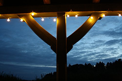LED Lichterkette Bunt oder Warmweiß Partylichterkette LEDs stabile Kugeln IP44, Farbe:Warmweiß;Länge:12 m - 5