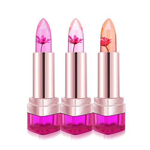 MagiDeal 3stk./set Crystal Jelly Lipstick / Lip Gloss - Long lasting, Moisturizing - 3 Farben