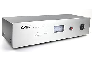 WAudio HiFi Netzfilter W-6000S, 7 Mehrfach Steckdosen mit Spannungsmesser, Überspannungsschutz und Phasenlicht (Silber)
