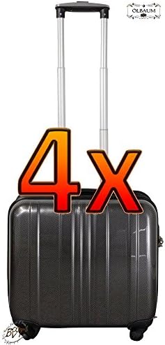 4x Business &amp; Travel, Weatherproof Case Pilot Case Flight Travel Accessories Pilot Case/Trolley/Suitcase, Trolley, stainless black Mitt Grip Handle and Wheels, Compact Design, Clear Dividers