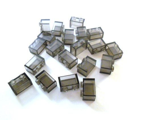 Preisvergleich Produktbild 20 Stück LEGO "Stein 1x2 Noppen" in Schwarz-Transparent.