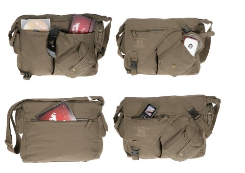 Elephant Jack Bag Canvas Notebooktasche Schultertasche 11822 OLIV - 5