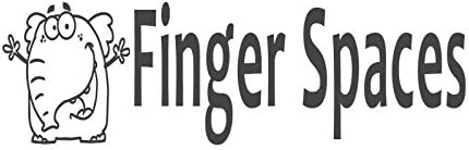 Finger Spaces with elephant image, pre-inked teacher rubber stamp (#672304-I), Style I, Red ink, Large size (58 x 18mm)