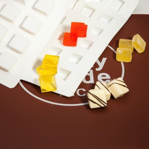 Square Mould - Truffly Made | Chocolate Mould. Ganache, Pate de Fruit, Caramel, Praline Mould, 54 cavities, One step candy pop-out