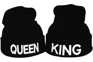 Gkmamrg Prezent dla Pary na Boże Narodzenie, Czapka Zimowa z Dzianiny dla Niej i Niego, Czarno-Biała (Biała)