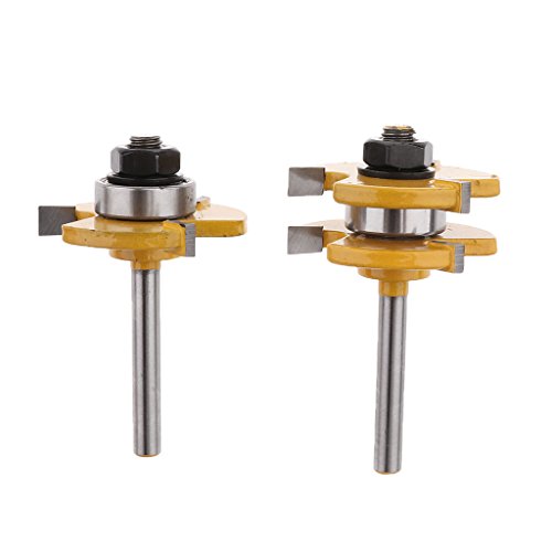 2ST Federnut Router Bit Satz Fräsersatz Oberfräser Schaft 3/4 Zoll Lager 1/4 Zoll - 3