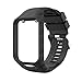 Produktbild SUNEVEN Sunevenu Ersatz-Uhrenarmband für Tomtom Adventurer/Golfer 2/Spark/Runner2/Runner3, Silikon, Lasergravur, für Tomtom Smart Watch Schwarz