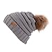 Produktbild VJGOAL Damen Caps, Männer Frauen Liebhaber Baggy Warm Crochet Winter Wolle Stricken Ski Beanie Schädel Slouchy Caps Hut Weihnachten Geburtstag Geschenk Grau,1 PC