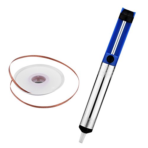 Entlötlitze Entlötpumpe Set, Vtin 2.5mm breit, 1,5 m Länge Desoldering Wick und Lötmittel Sauger, Lötmittel-Sauger Desoldering Vakuumpumpe Solder Removal Tool