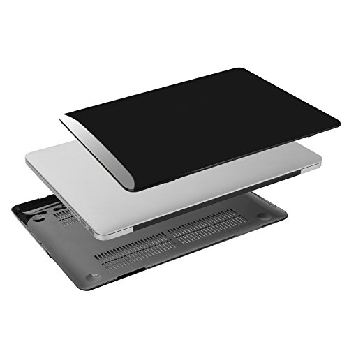 MOSISO MacBook Pro 15 Retina Hülle (NO CD-ROM Drive) – Ultra Slim Hochwertige Plastik Hartschale Tasche Schutzhülle Snap Case für MacBook Pro 15 Zoll with Retina Display (Model A1398), Jet Schwarz - 5
