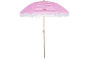 Flamingueo Grand Parasol, Plage, Piscine, Jardin Extérieur, Hauteur et Orientation Réglables, Protection UPF 50+, Polyester, Sac de Transport, 210 x 180 cm