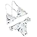 Produktbild Ba Zha Hei Frauen Bandage Lace Padded Bra Strand Halter Bikini Set Bademode Marble print High-End-Bikini geteilt Strand Schwimmen Wassersport Gepolstert Triangel Swimwear Badeanzug (Weiß, M)