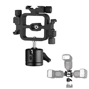 SHOPEE All-metal Tri-Hot Shoe Flash light Stand Adapter Bracket Mount Umbrella Holder