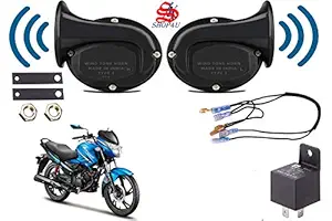 SHOP4U Snail Shape windtone Horn with Relay and Wire for Hero Glamour (Trumpet Sound, 12V)