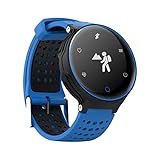 Smart Armband Uhr Herzfrequenz Blutdruck Schritt zählen Sauerstoff IP68 Wasserdichte Gesundheit Schlaf Überwachung Sport Armband Lange Standby Bluetooth 4.0 X2 (blau, rot, grün) (Color : Blue)