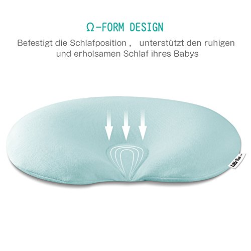 Baby Kopfkissen，orthopädisches Babykissen gegen Kopfverformung und Plattkopf，Kopfform Positioner Hals-Unterstützung Memory-Schaum Baby-Kissen,Visco-Schaum Kinderkissen, Lagerungskissen Babykissen für Plagiozephalie - 4