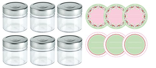 Dr. Oetker Einmachgläser mit Schraubverschluss und Twist-off Deckeln, Marmeladengläßer mit Etiketten zum Aufkleben und Beschriften, hitzebeständige Sturzgläser in Geschenkbox (Menge: 6 Stück)