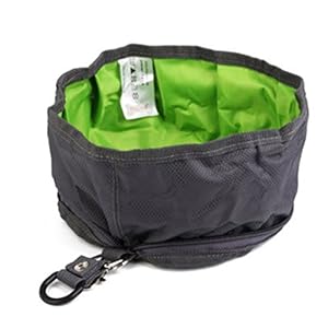 UEETEK Viaje plegable perro Bowl cuenco de agua alimentador portátil para mascotas gato perro alimentos (gris)